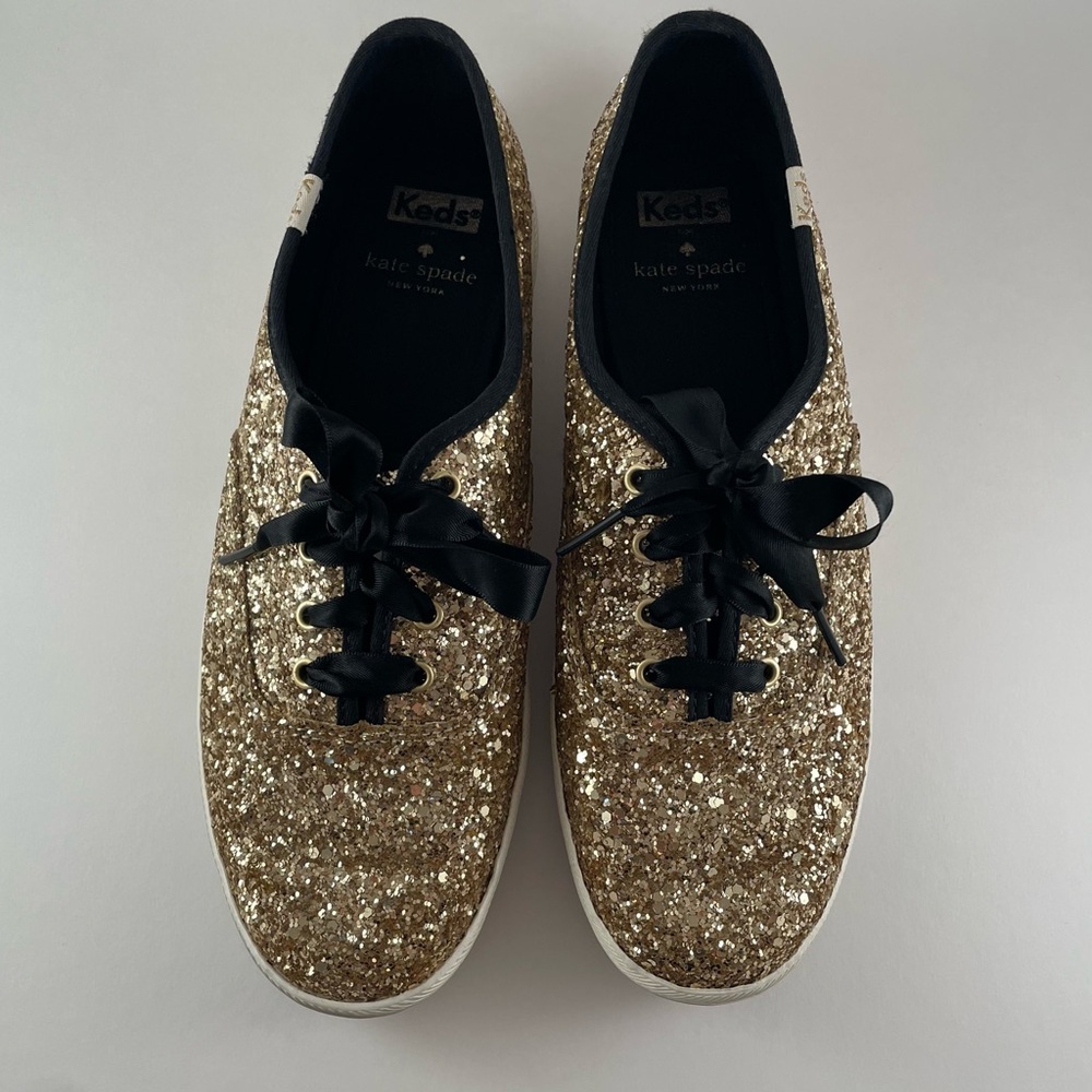 Women’s Keds x Kate Spade Champion Sneakers Gold Size 8.5 - Picture 3 of 12